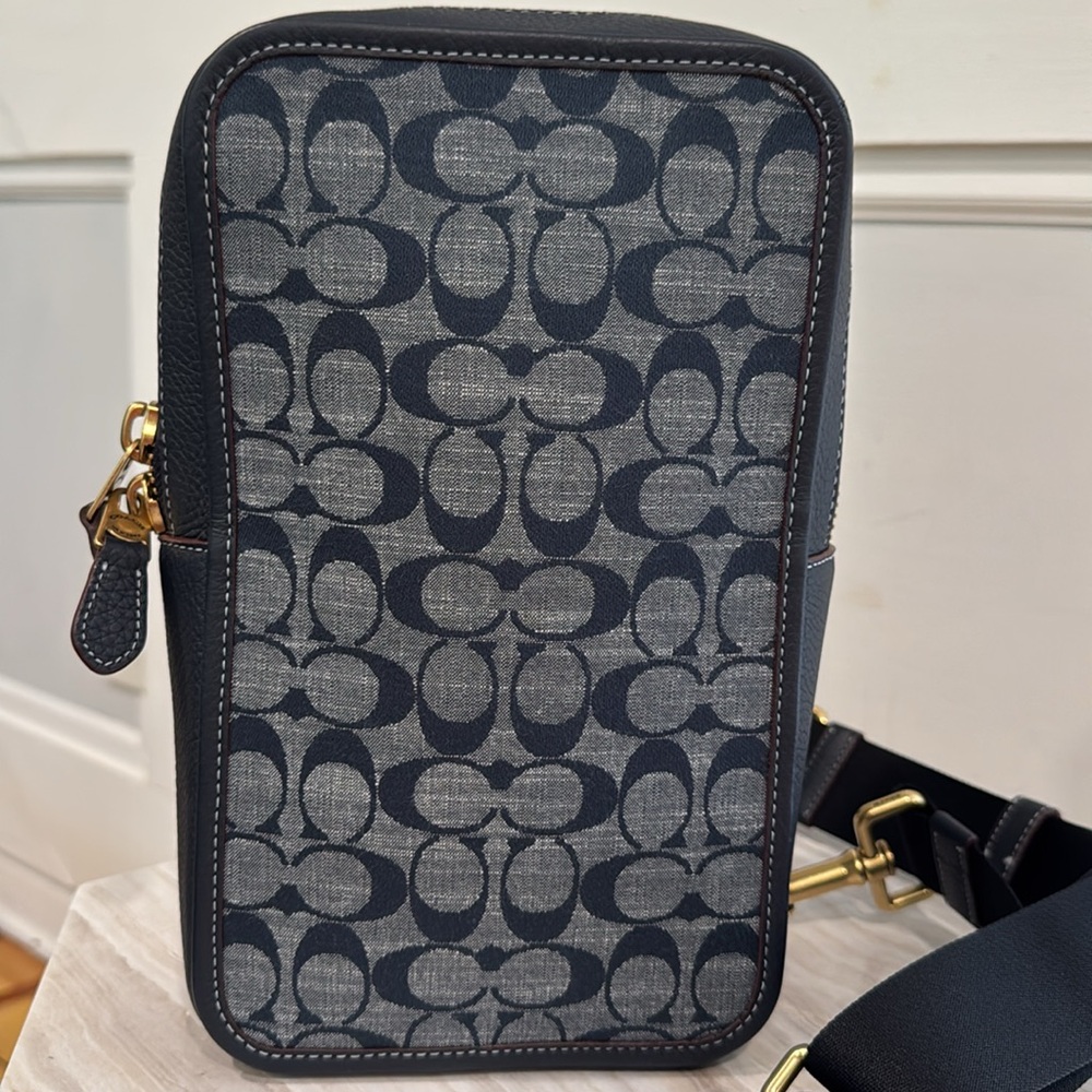 Coach Bag Denim Signature Crossbody Fanny Messenger - Picture 4 of 17